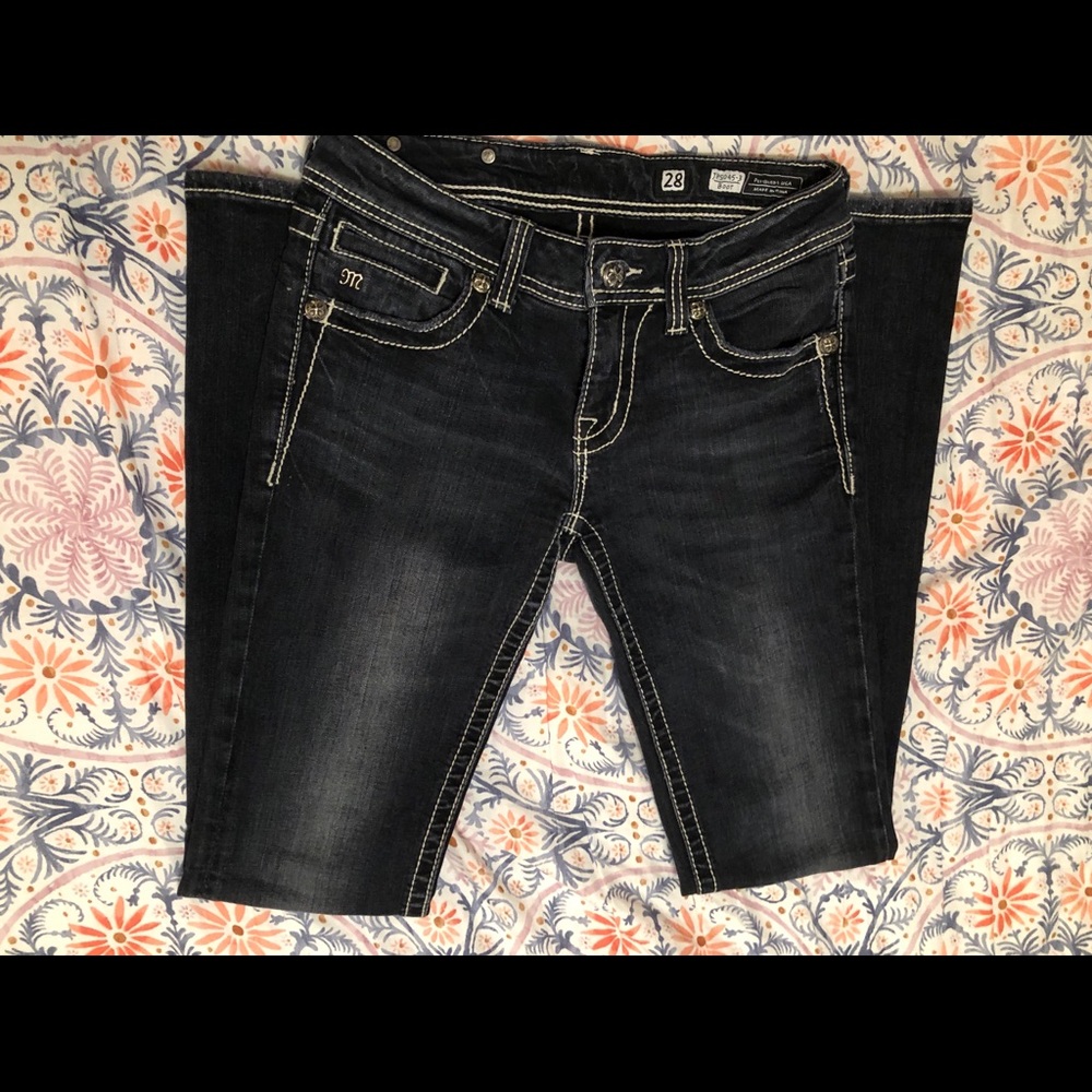 Miss Me Dark Wash Bootcut Cross Jeans